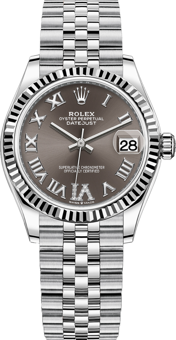 Rolex - Unworn Datejust 31mm Dark Grey Roman Diamond Dial Jubilee Bracelet 278274