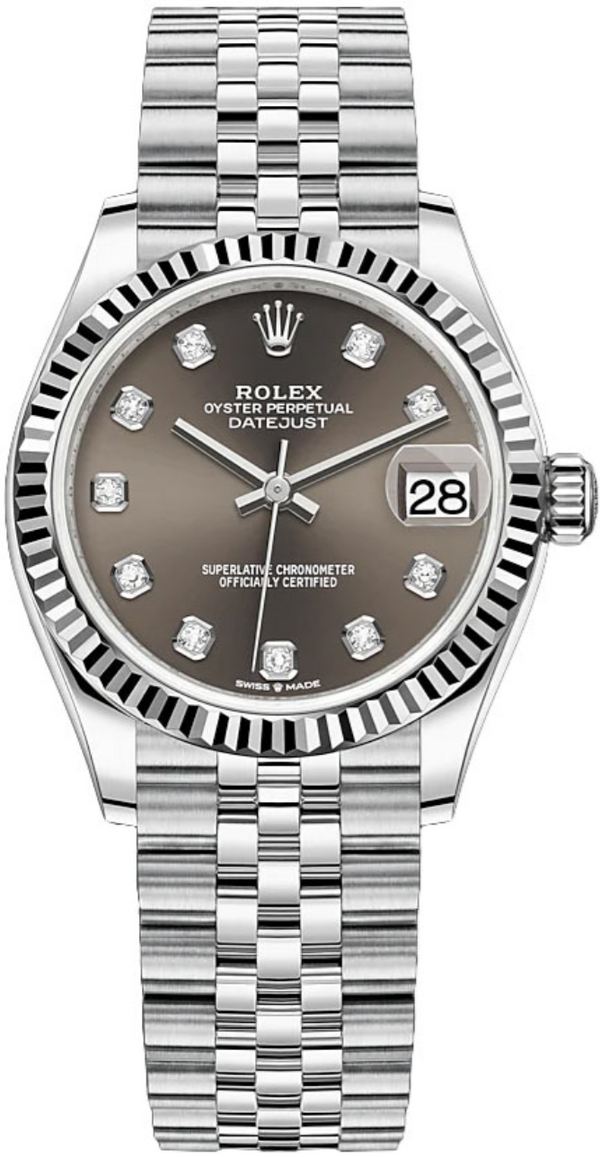 Rolex - Unworn Datejust 31mm Dark Grey Diamond Dial Jubilee Bracelet 278274