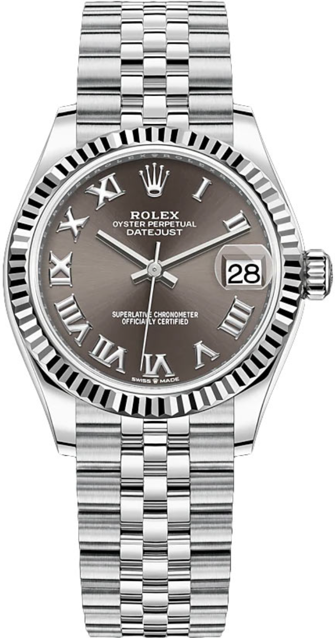Rolex - Unworn Datejust 31mm Dark Grey Roman Dial Jubilee Bracelet 278274