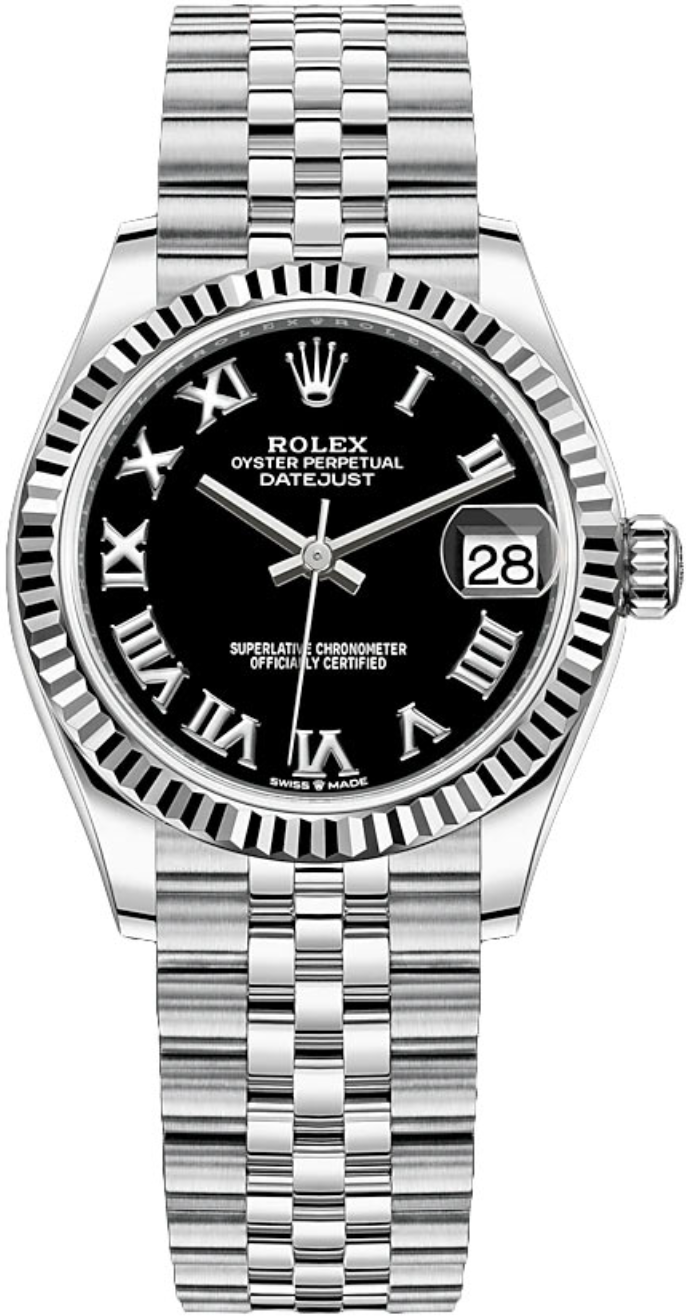 Rolex - Unworn Datejust 31mm Black Roman Dial Jubilee Bracelet 278274