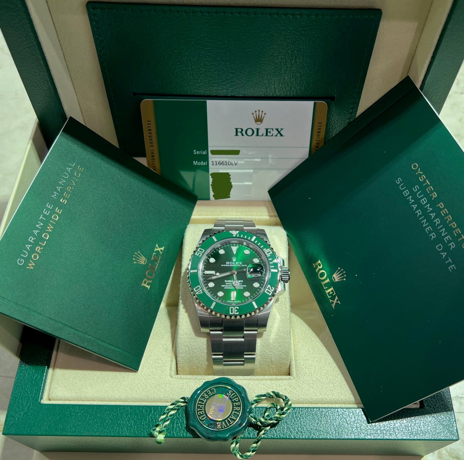 Rolex Unworn Submariner Hulk 116610LV – David and Sons Timepieces